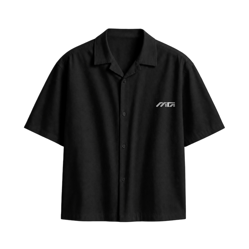 Myugen Redacted Statement Bowling Shirt Black