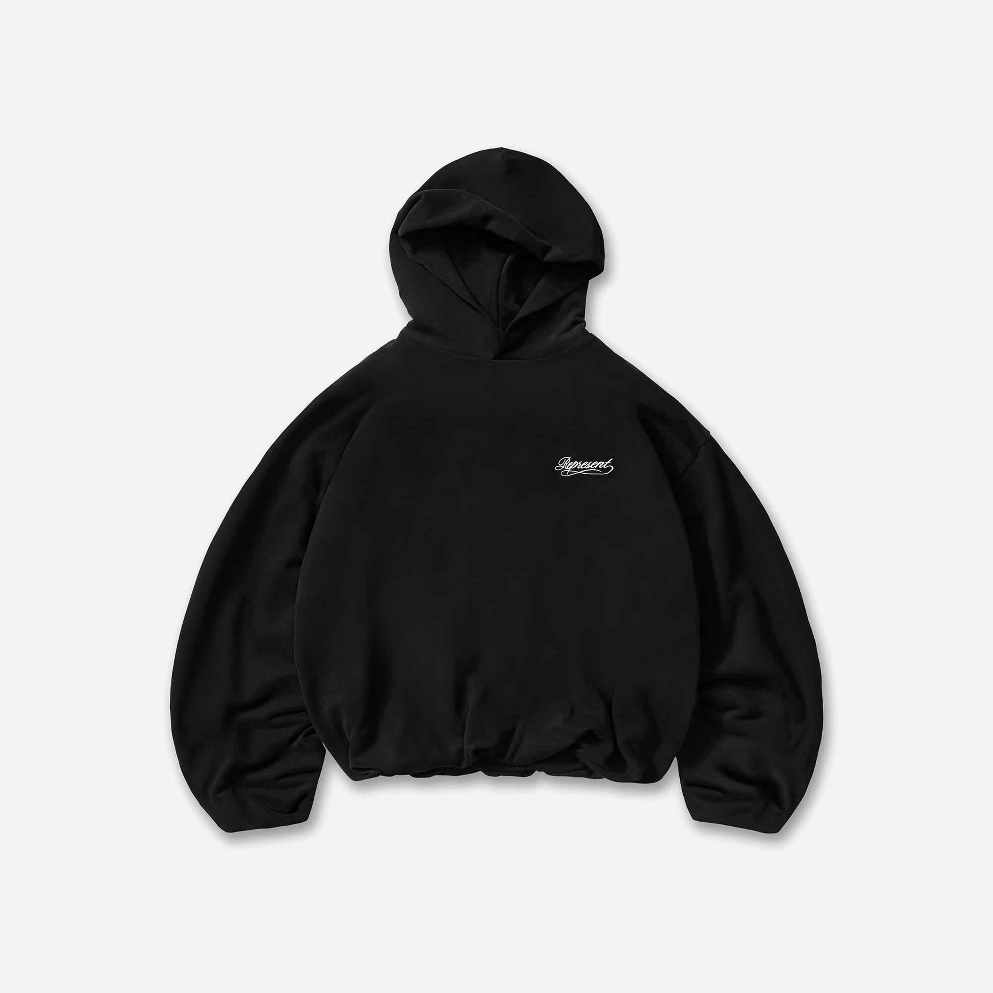 Represent Dual Layer Script Hoodie Jet Black SS26