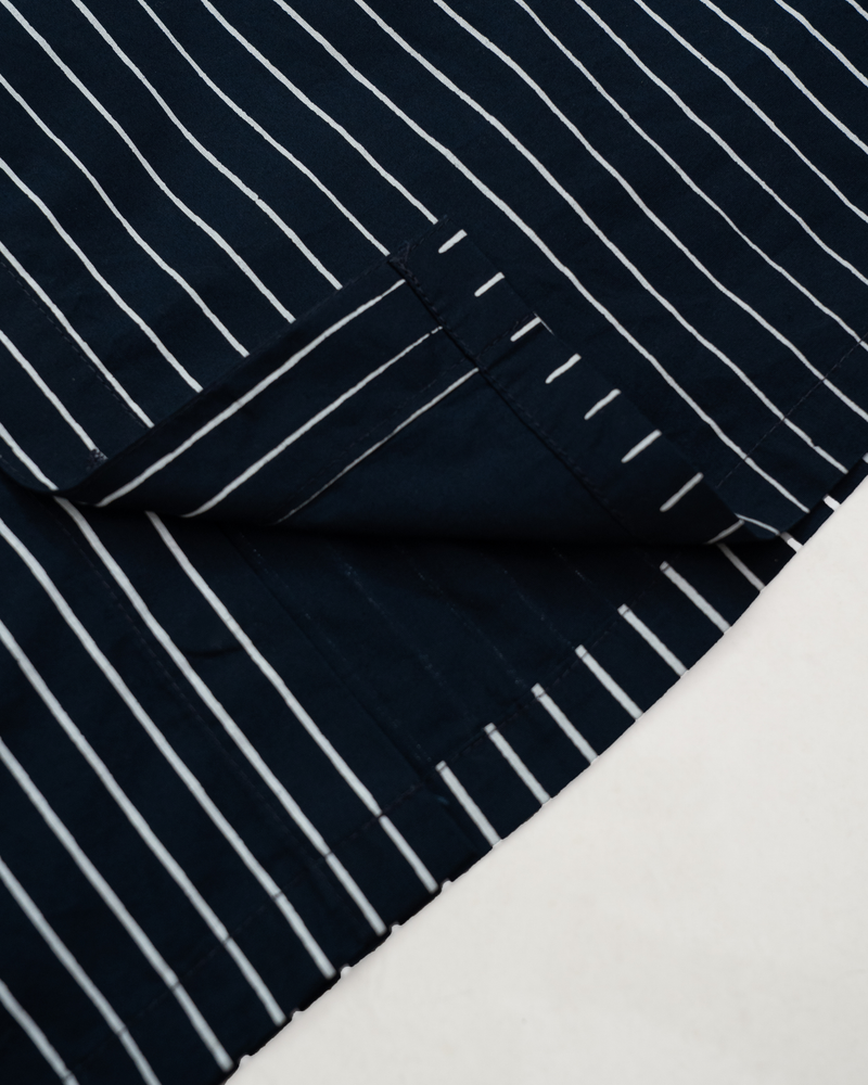 HASHWAY ARCHIVES EMBROIDERED STRIPED SHIRT - NAVY