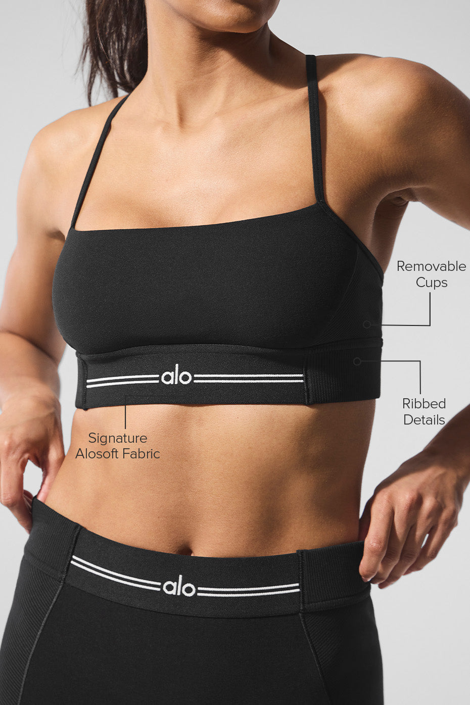 Alo Yoga Alosoft Relay Bra - Black/White