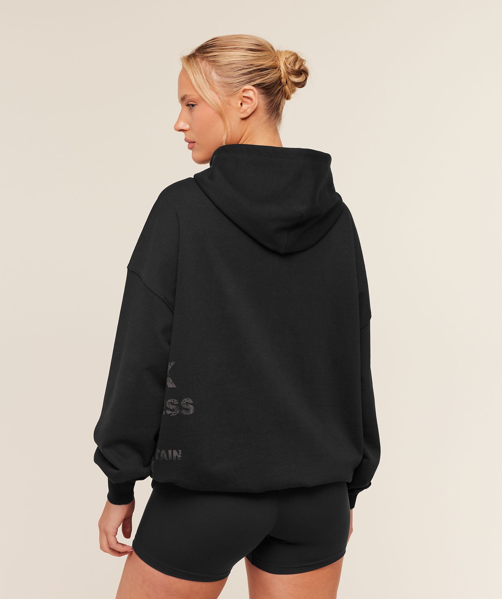 Women's Gymshark Stacked Graphic Hoodie Black