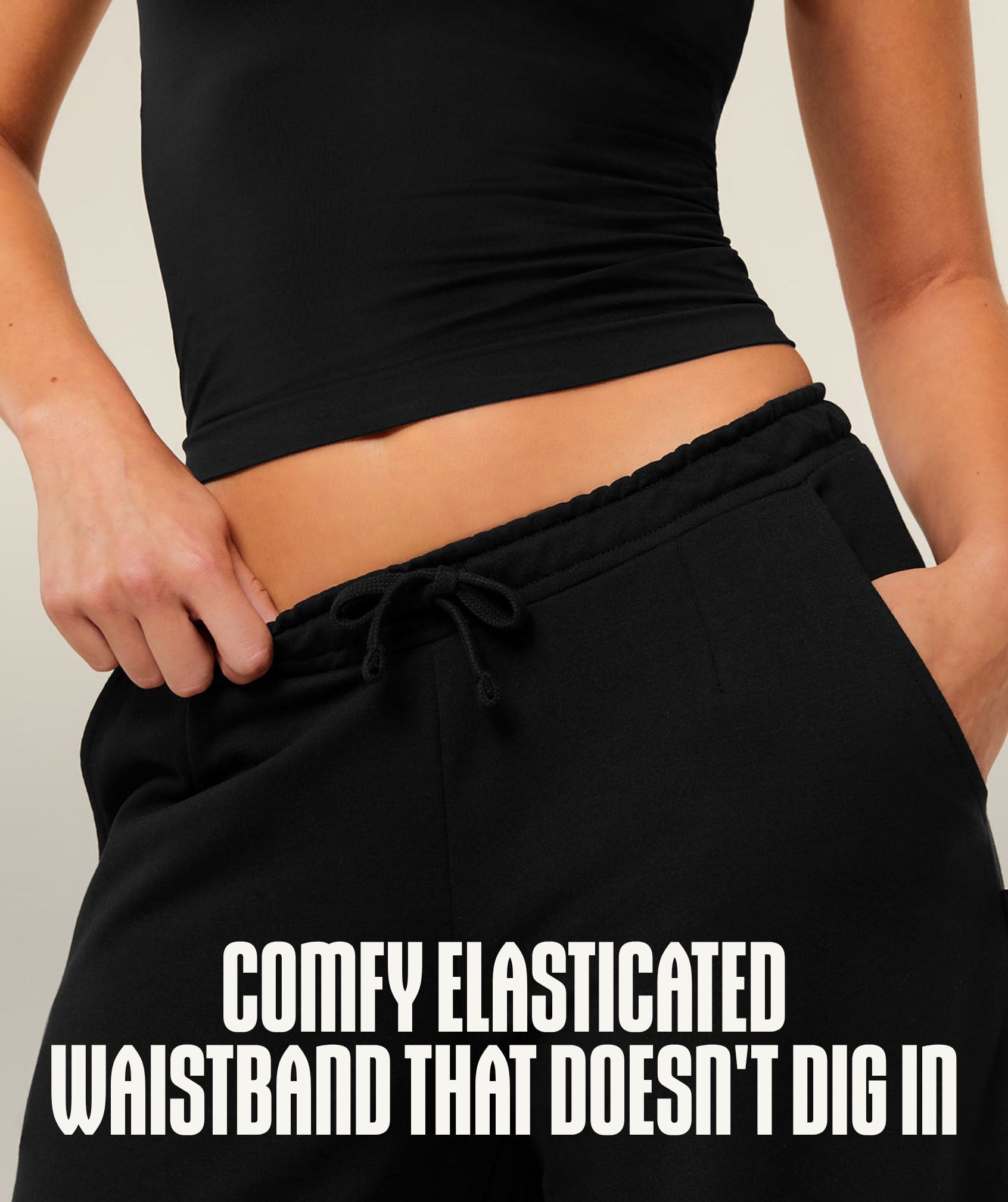 Women's Gymshark Lightweight Wide Leg Pant Short Black