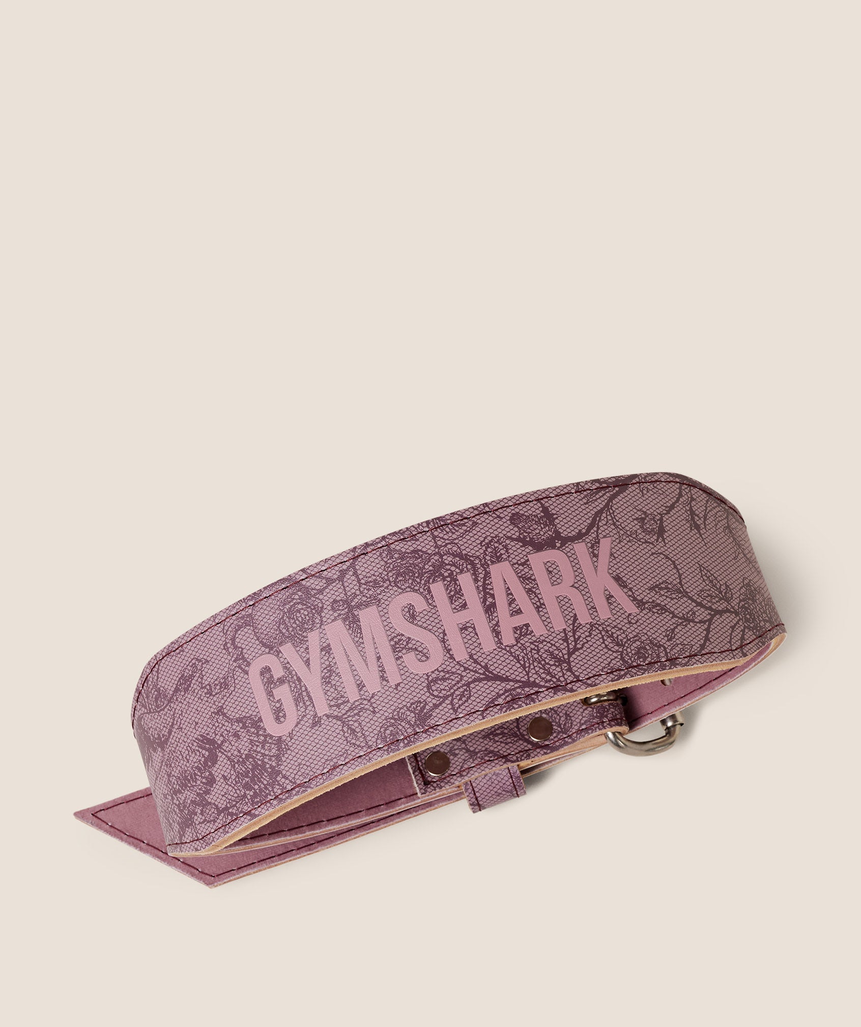 Gymshark Lace Graphic Tapered Lifting Belt Impact Burgundy
