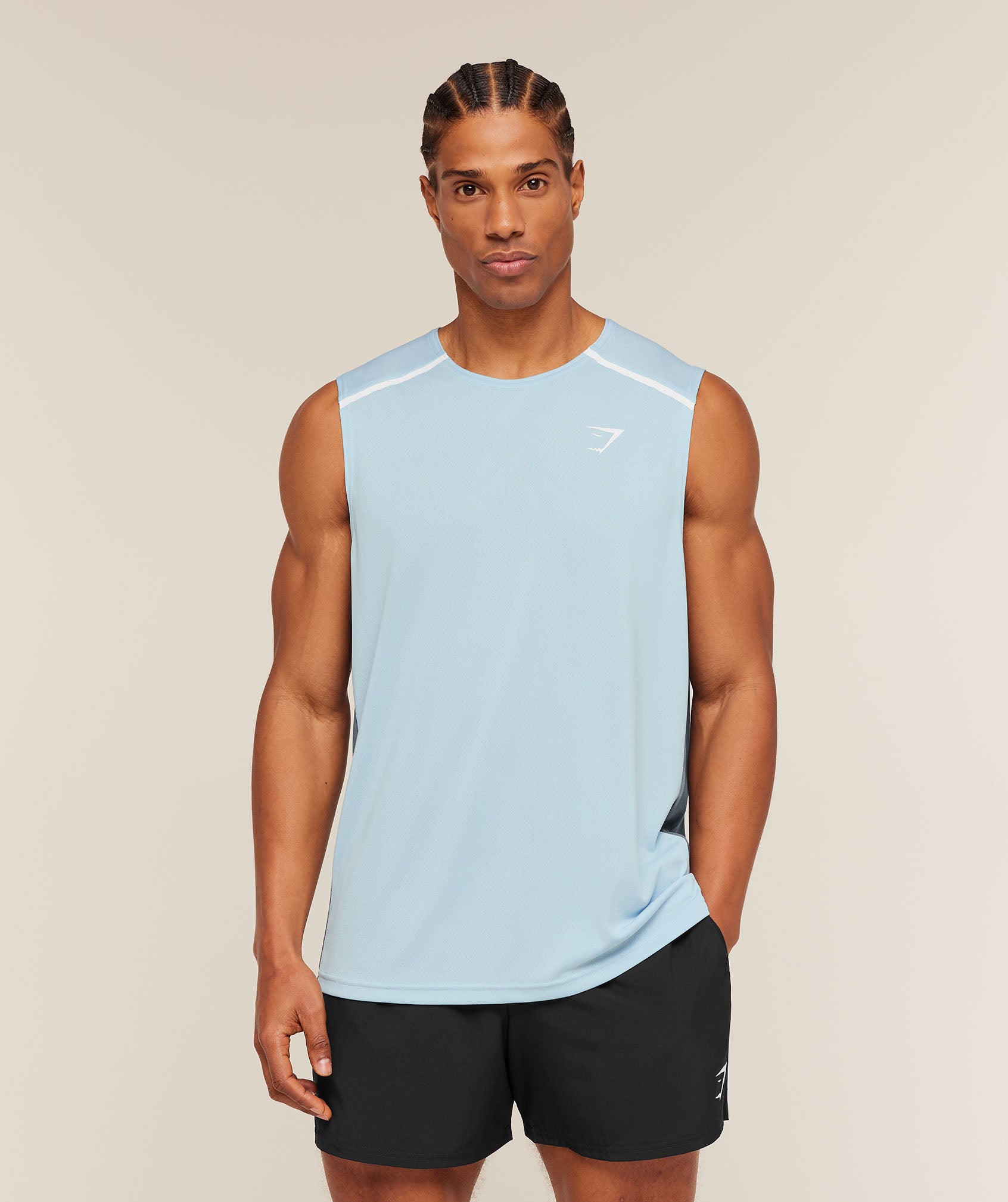 Gymshark Arrival Contrast Tank Chilled Blue