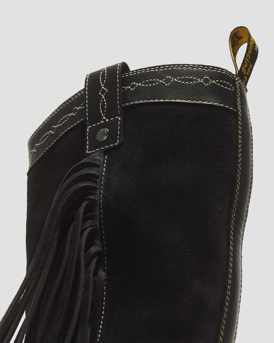 Desert Rodeo Quad Hi Leather & Suede Boots — Black