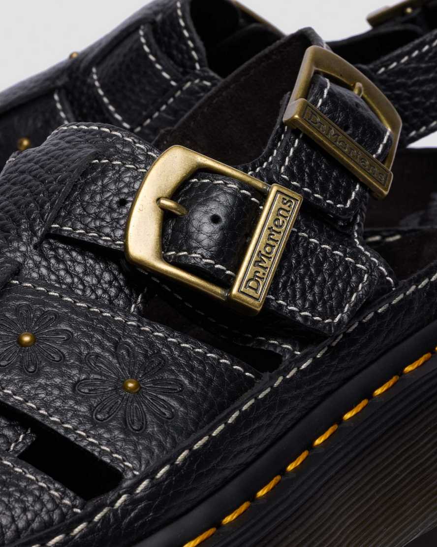 Wrenlie Open Toe Nappa Leather Fisherman Platform Sandals — BLACK MILLED NAPPA