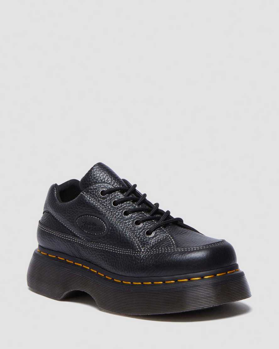 Buzz 5-eye Milled Nappa Leather Shoes — BLACK MILLED NAPPA