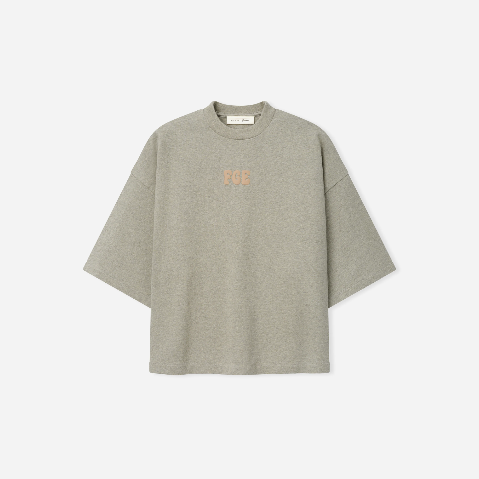 Fear Of God Essentials Heavy Jersey Merch Tee Boxy Fit Washed Seal Heather