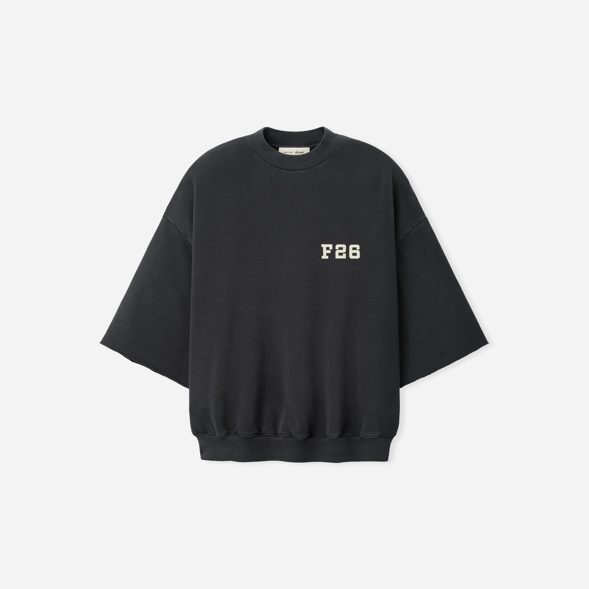 Fear Of God Essentials 3/4 Sleeve Crewneck Washed Iron Grey