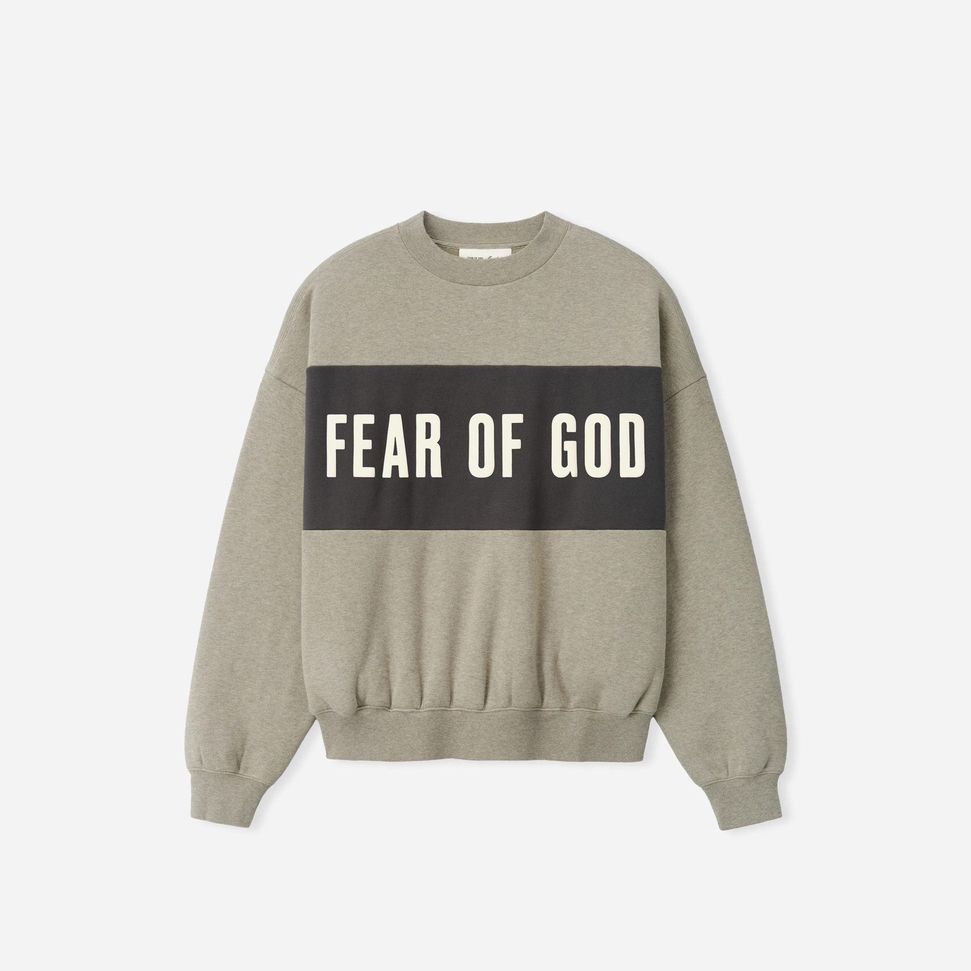 Fear Of God Essentials Cropped Relaxed Panelled Sweatshirt Seal Heather/ Iron Grey