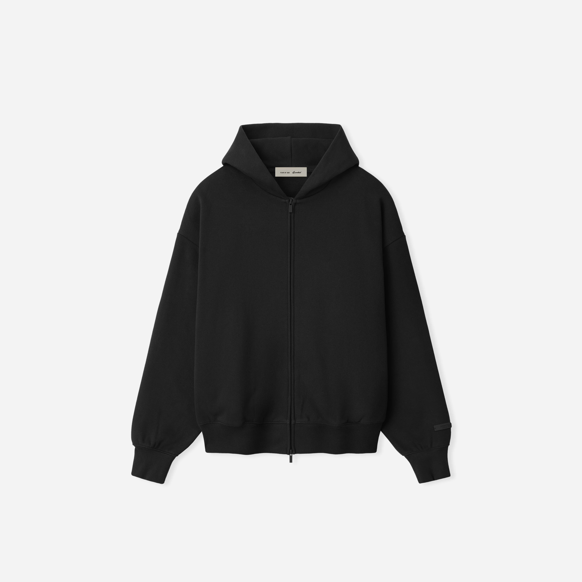 Fear Of God Essentials SS26 Classic Zip-Up Hoodie Vintage Black / White