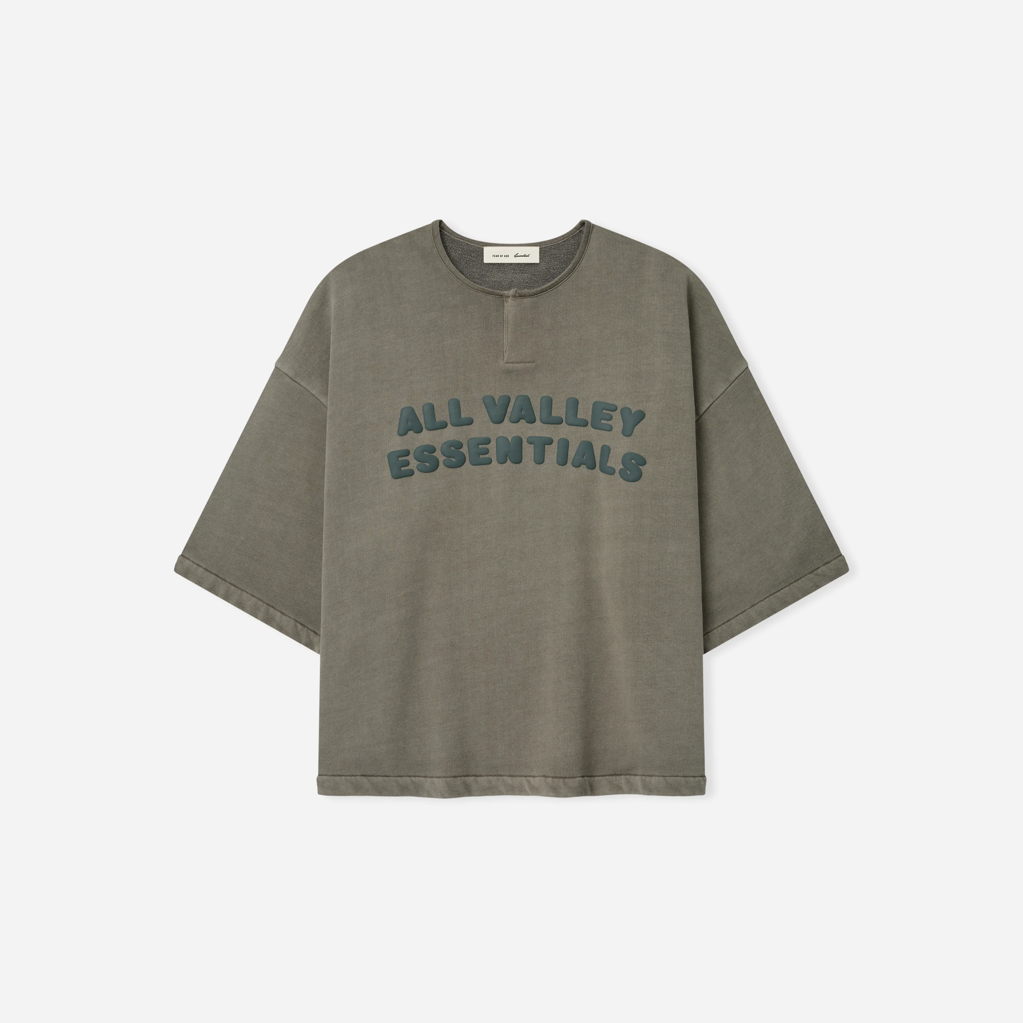 Fear Of God Essentials 3/4 Henley Sweatshirt Washed Seal