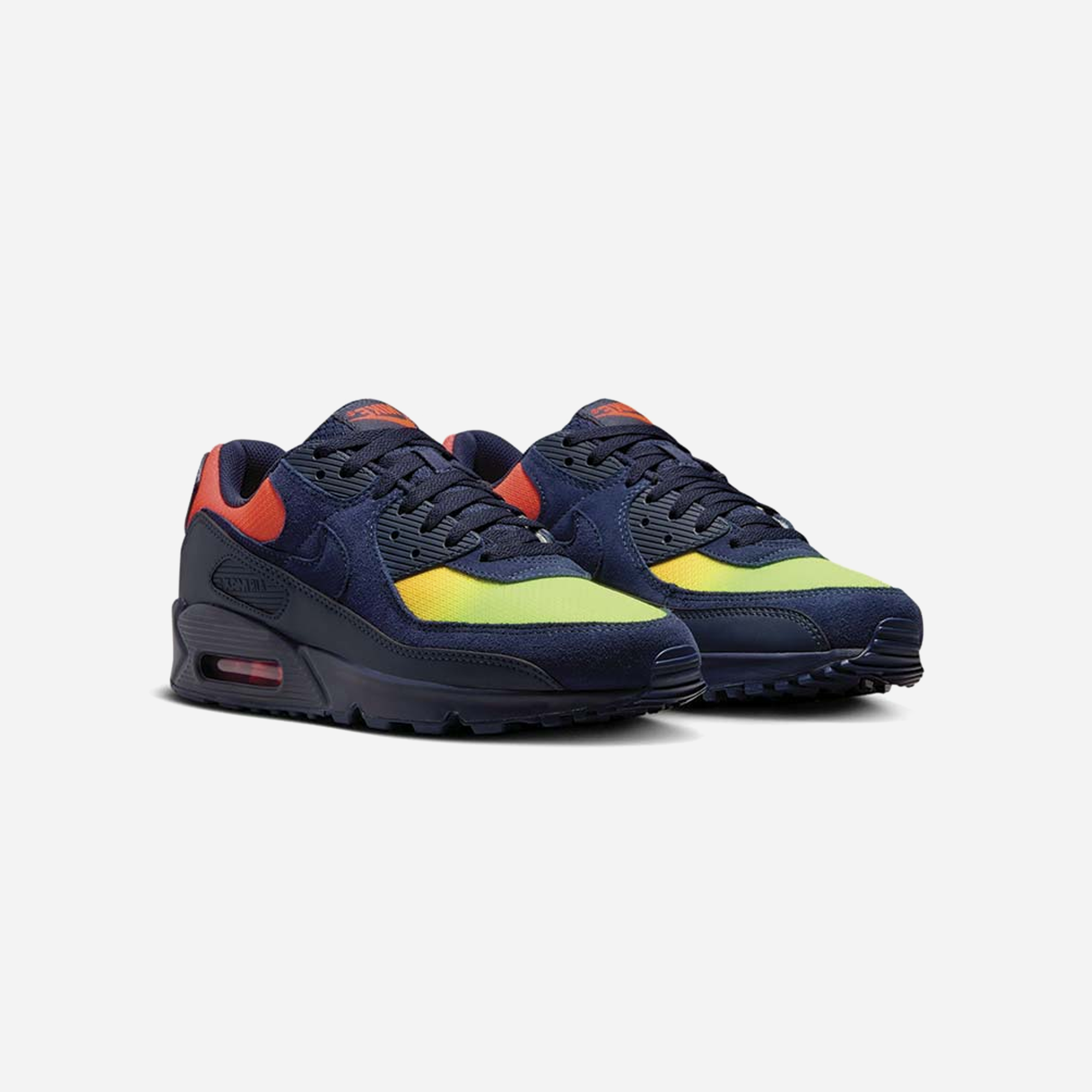Nike Air Max 90 Blackened Blue Lemon Venom Hyper Crimson Gradient