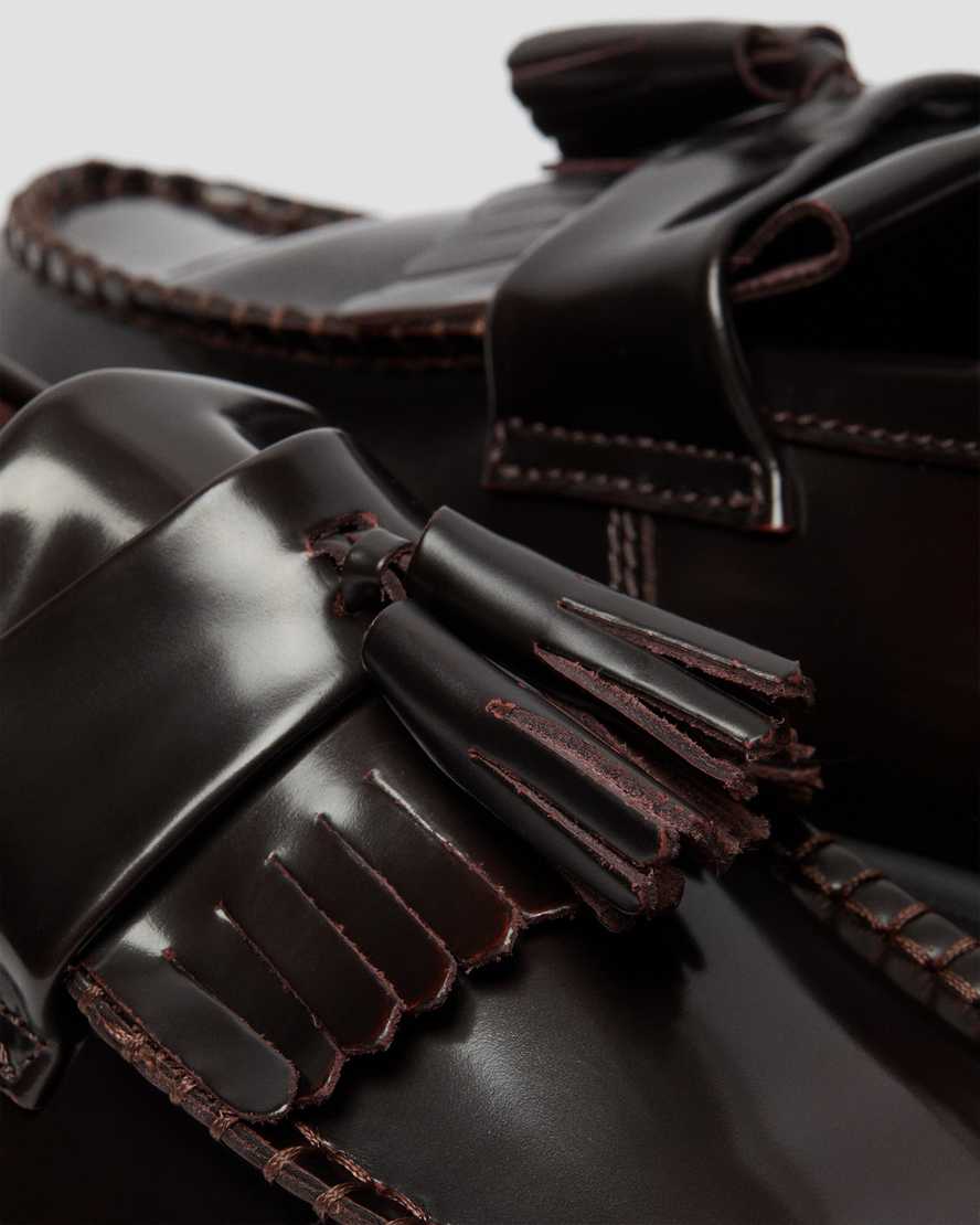 Adrian Arcadia Leather Tassel Loafers — Cherry Red Arcadia