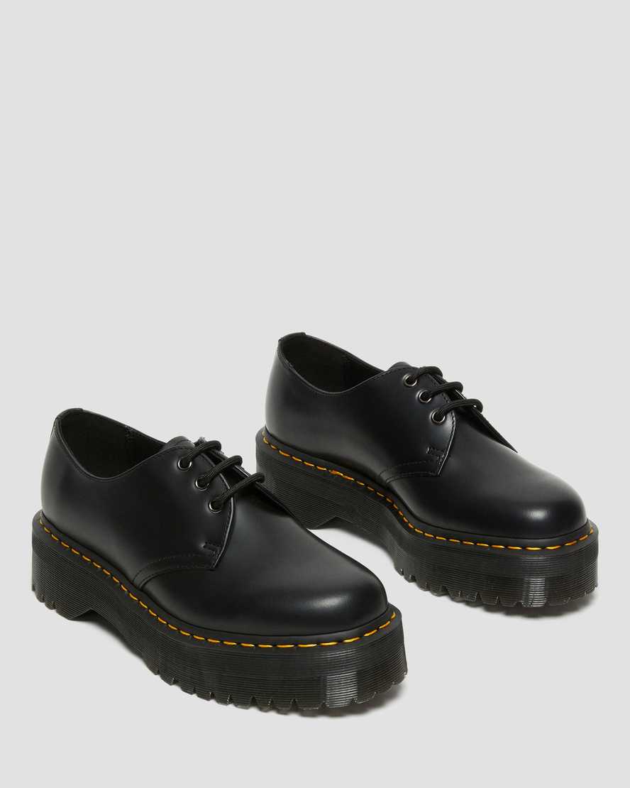 1461 Smooth Leather Platform Shoes — Black