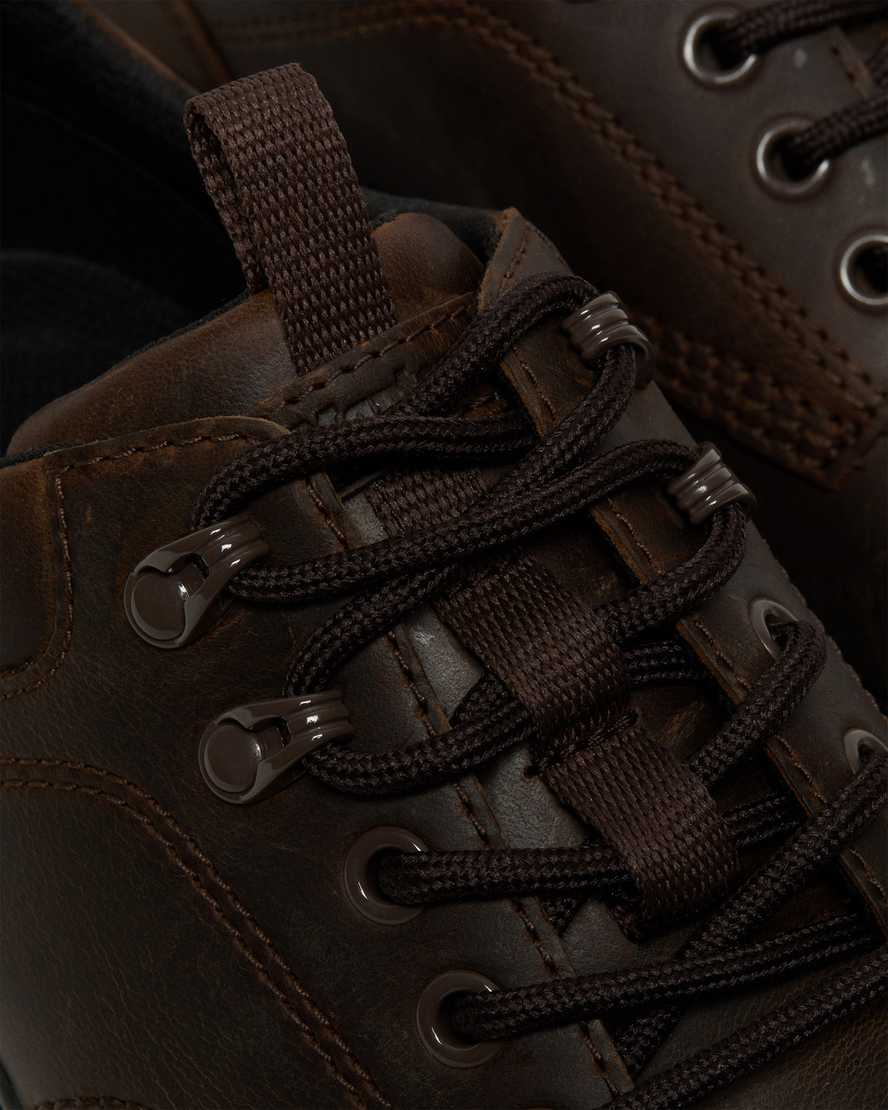 Reeder Crazy Horse Leather Utility Shoes — Dark Brown