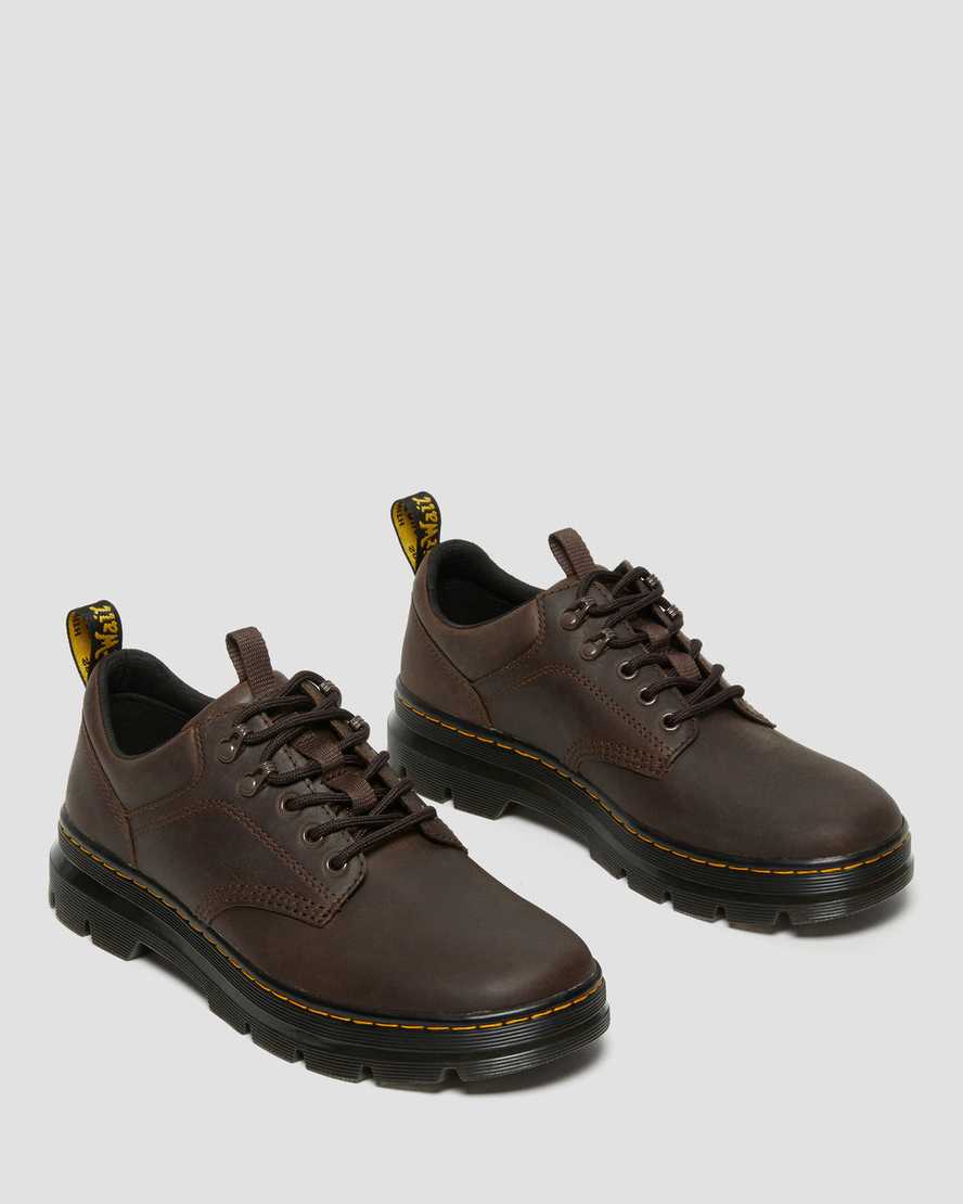 Reeder Crazy Horse Leather Utility Shoes — Dark Brown