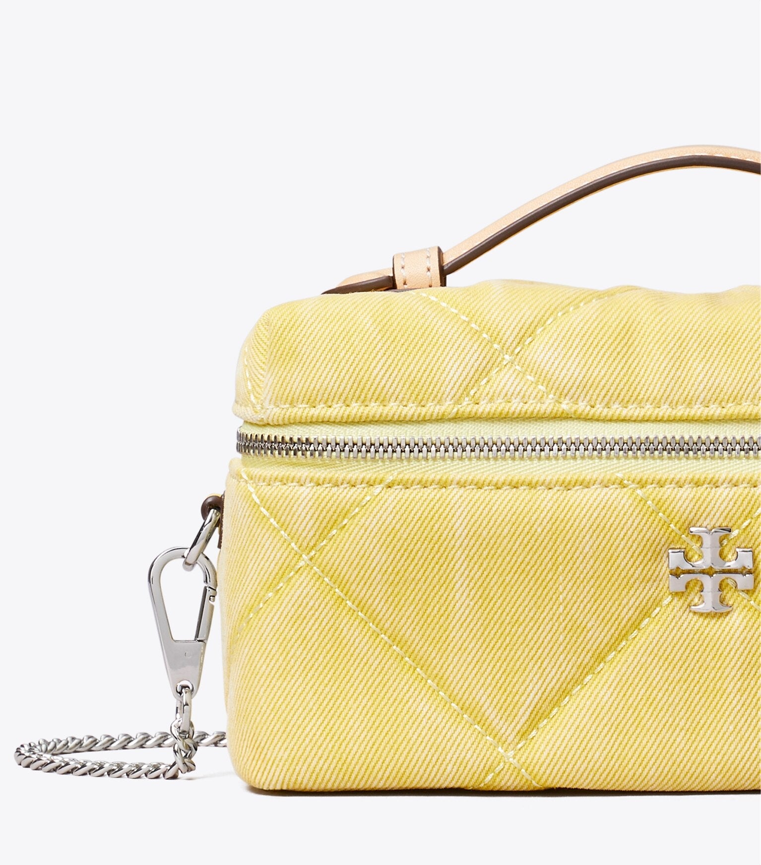 Kira Diamond Quilt Denim Vanity Case