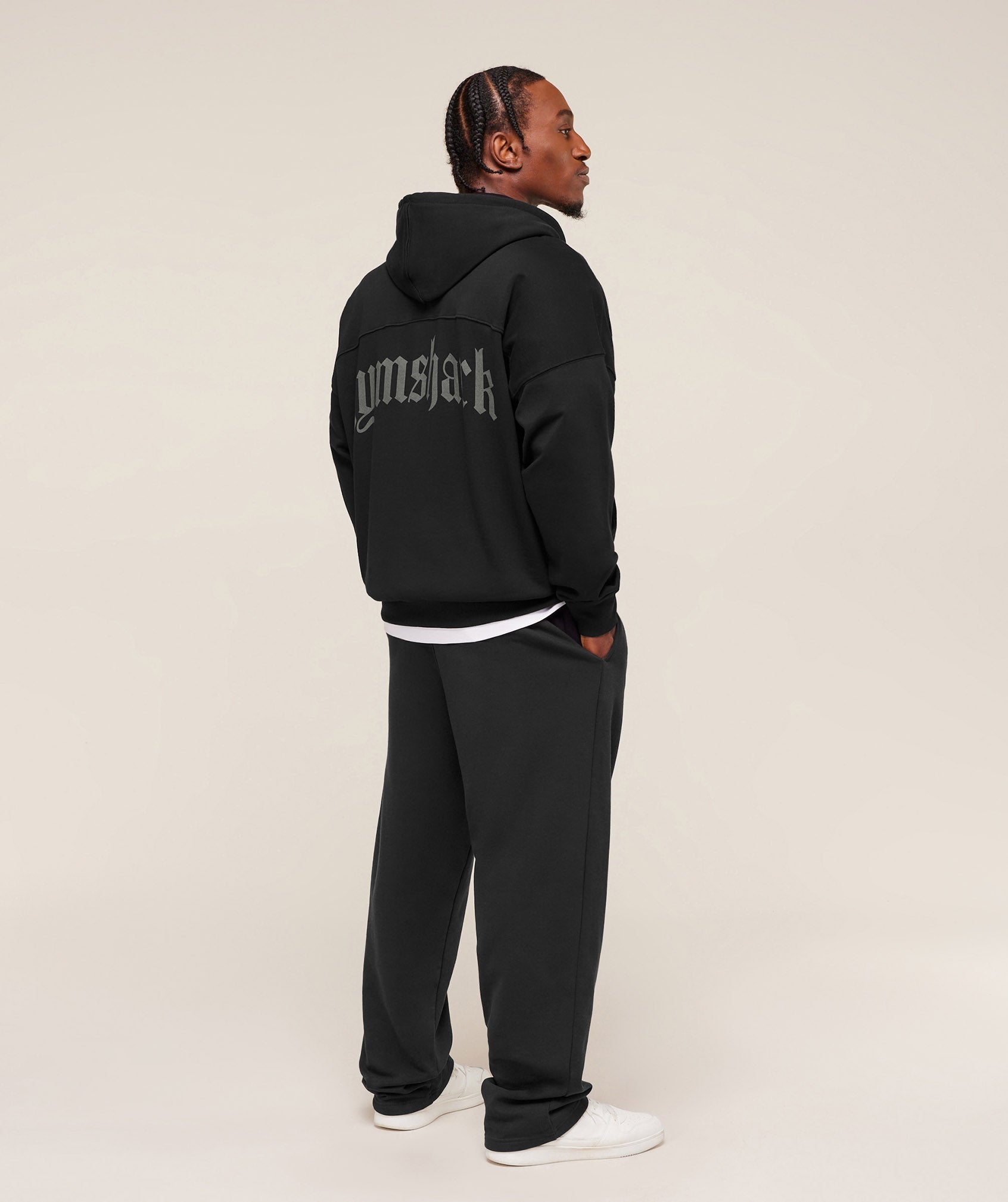 Gymshark Olde English Zip Up Hoodie - Black