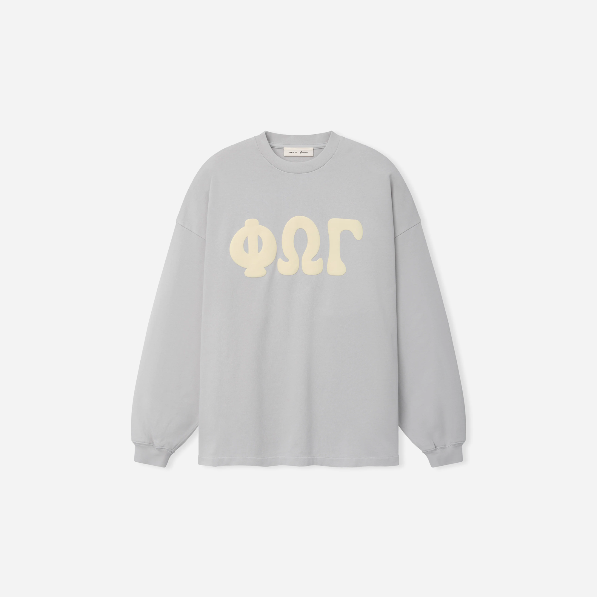 Fear Of God Essentials Heavy Jersey Merch Long Sleeve Tee Washed Overcast
