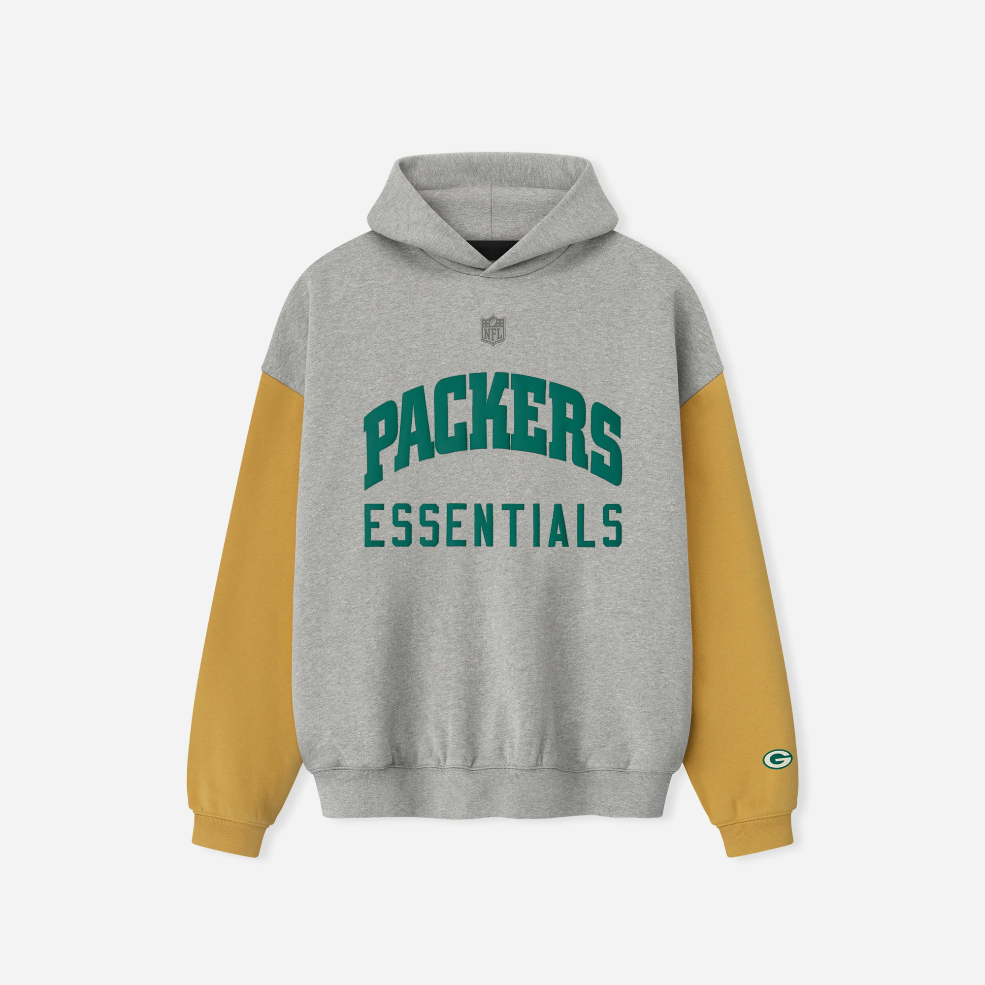 Fear Of God Essentials Packers Sport Hoodie Concrete Heather Canyon