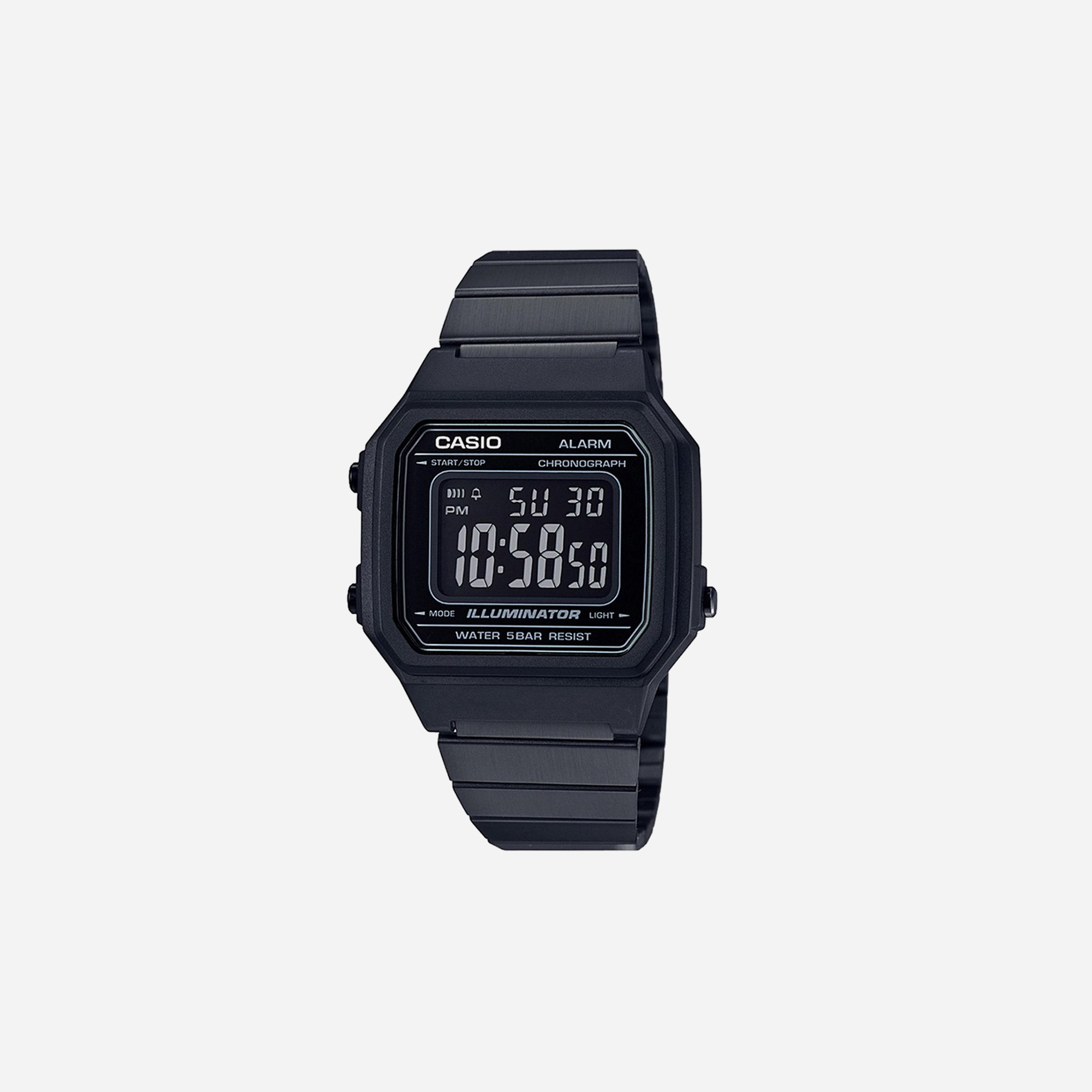 Casio Vintage B650WB-1BDF Quartz Black Dial Digital Stainless Steel Watch