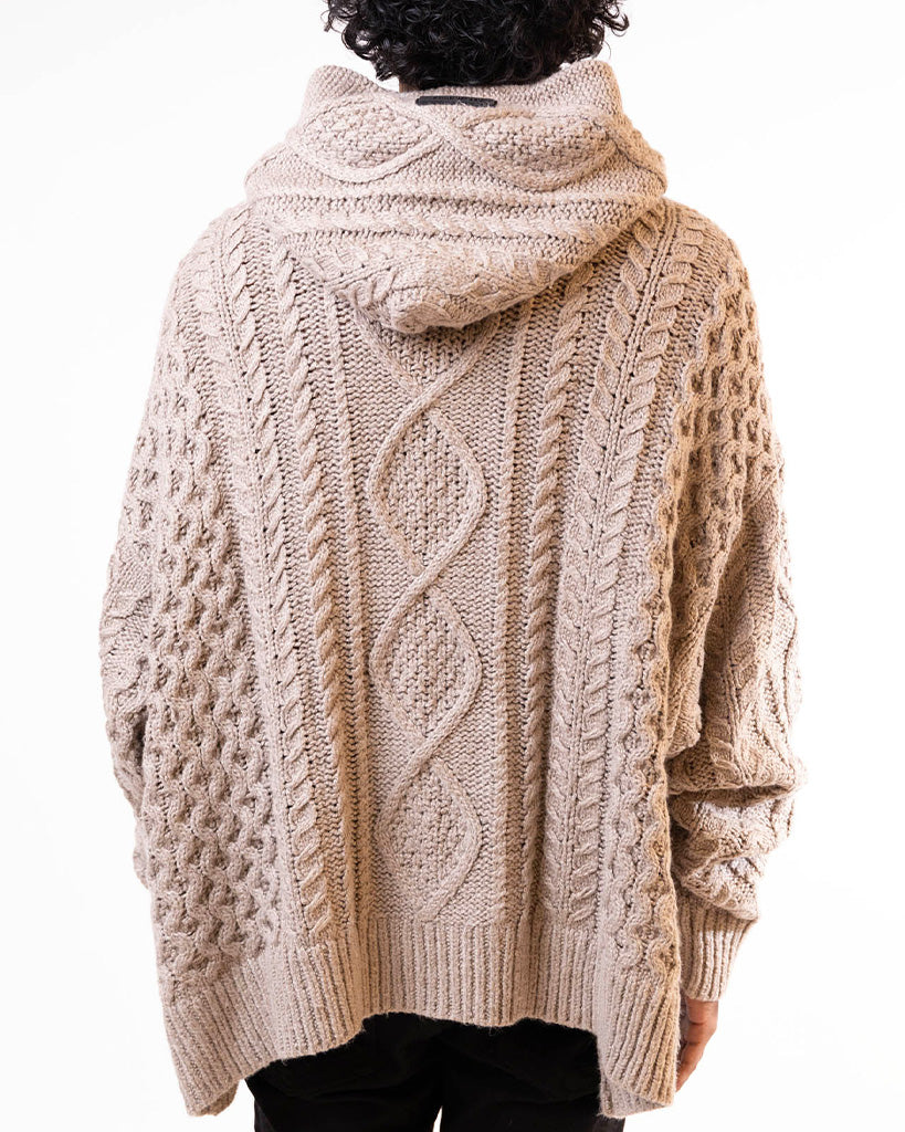 Fear Of God Essentials Cable Knit Hoodie Core Heather (M)