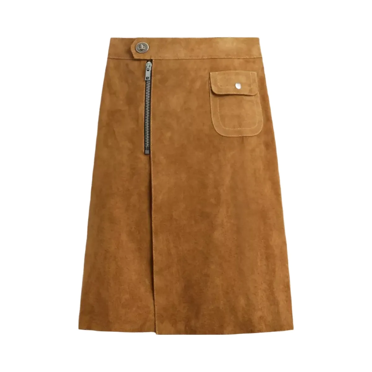 Coach Heritage Suede Midi Skirt in Brown