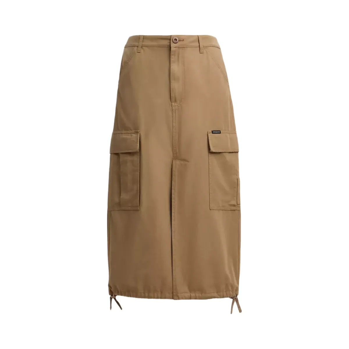 Coach Cargo Maxi Skirt In Organic Cotton in Khaki