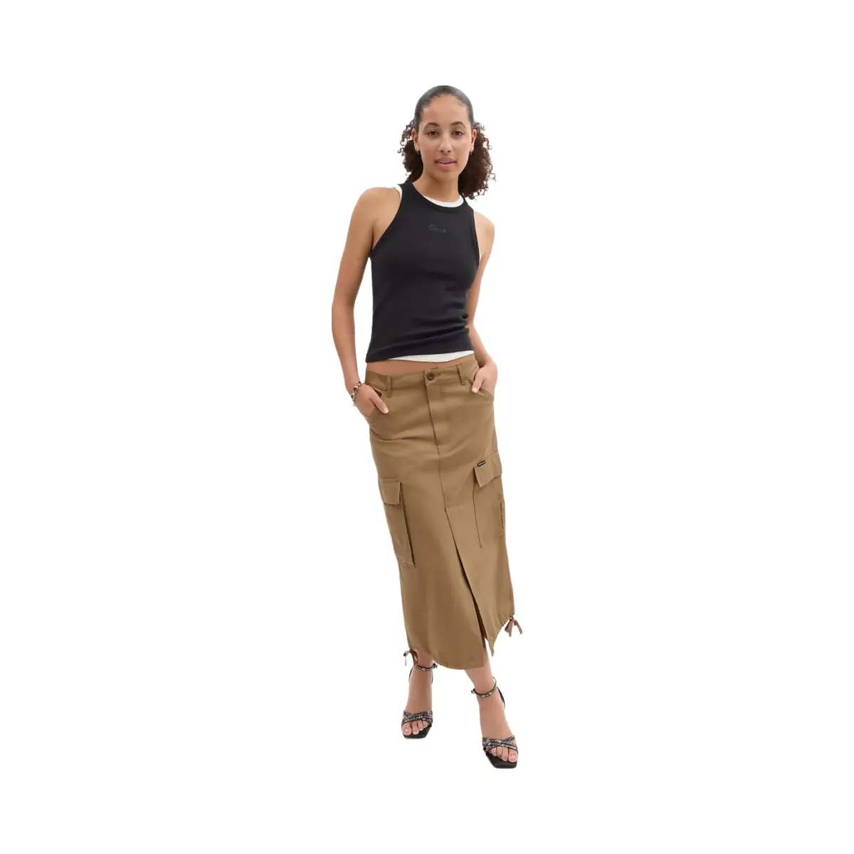Coach Cargo Maxi Skirt In Organic Cotton in Khaki
