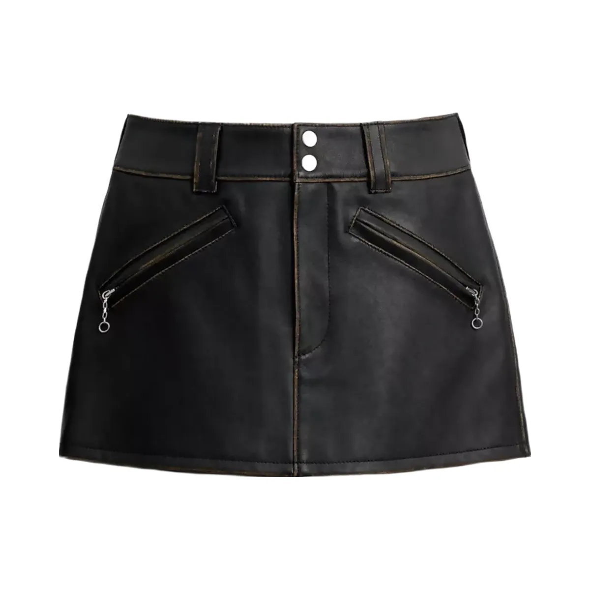 Coach Moto Mini Skirt in Black