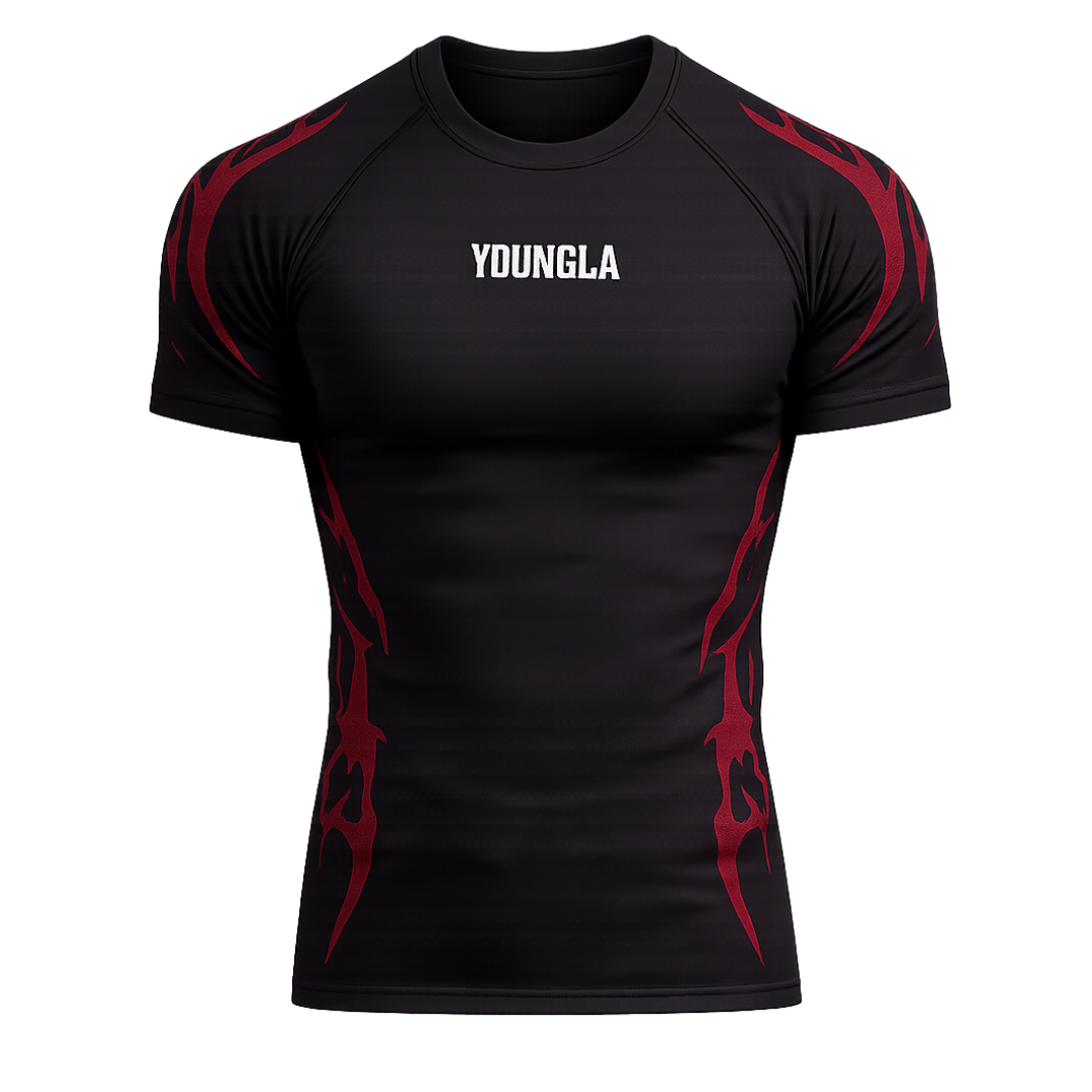 Youngla Gothic Compression Tees Black/Blue