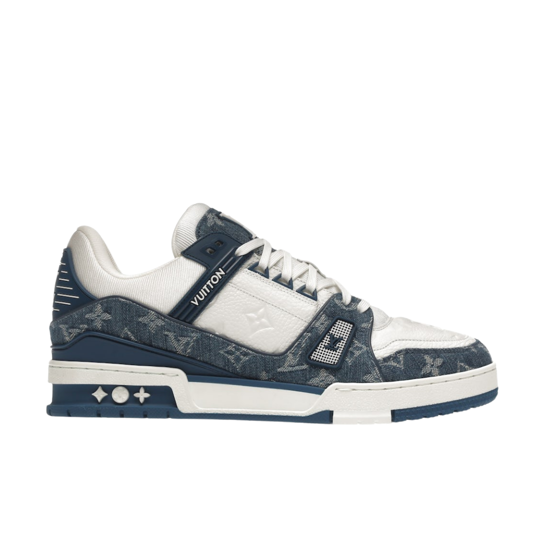 Louis Vuitton Lv Trainer Monogram Denim White Blue