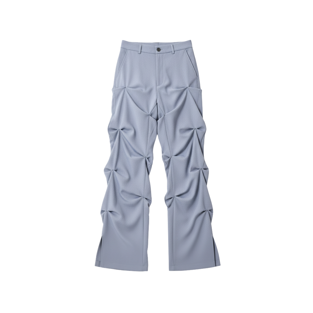 Ash Gray Draped Waterfall Pants
