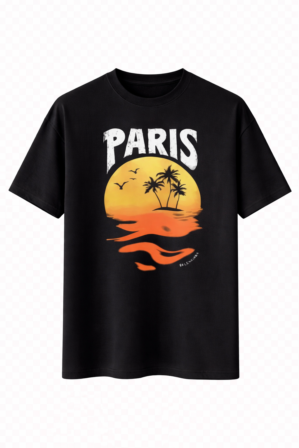 Balenciaga Paris Tropical T-Shirt in black with a sunset graphic