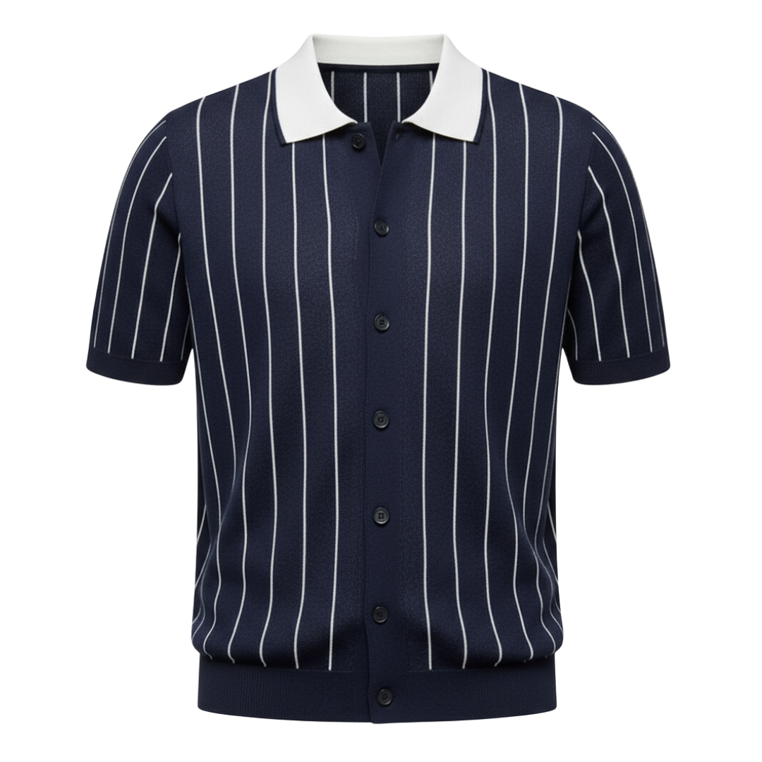 Vybe Contrast Collar Polo ( Navyblue)