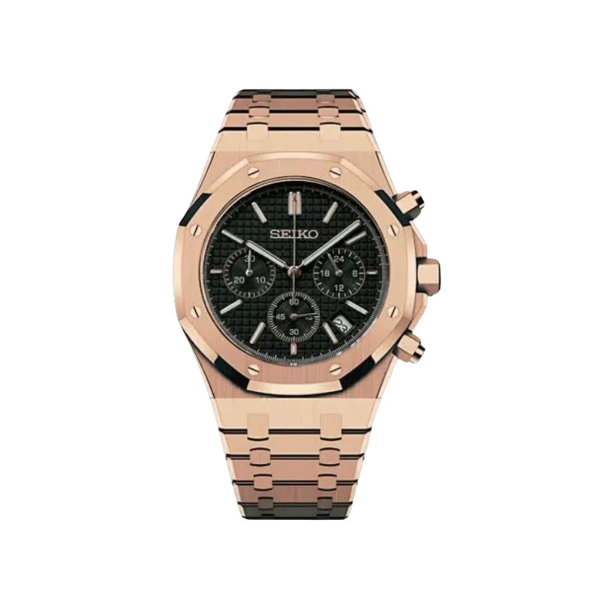 SEIKO MOD Royal Seikoak Rosegold Black Chrono