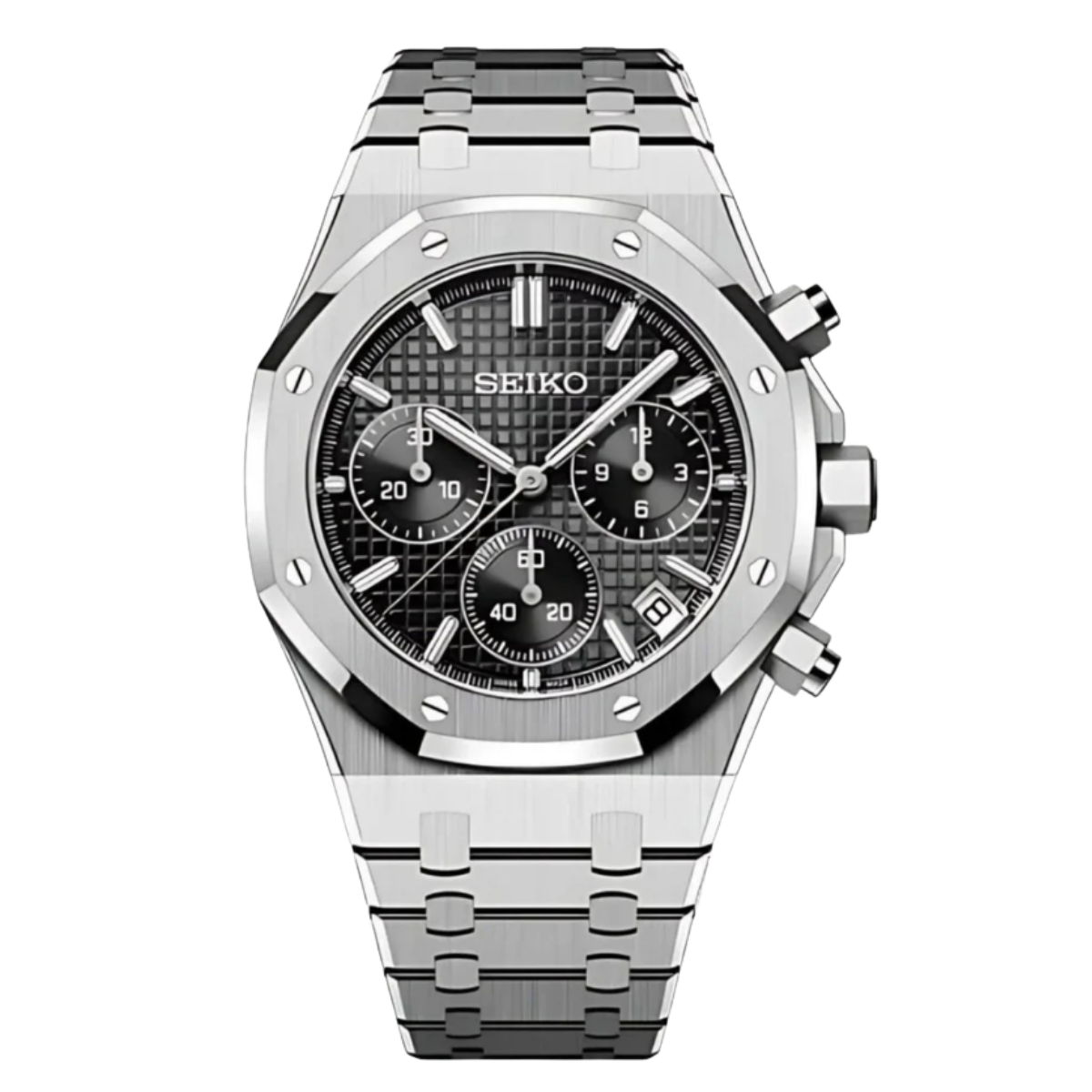 Seiko Mod Royal Oak Chronograph Black