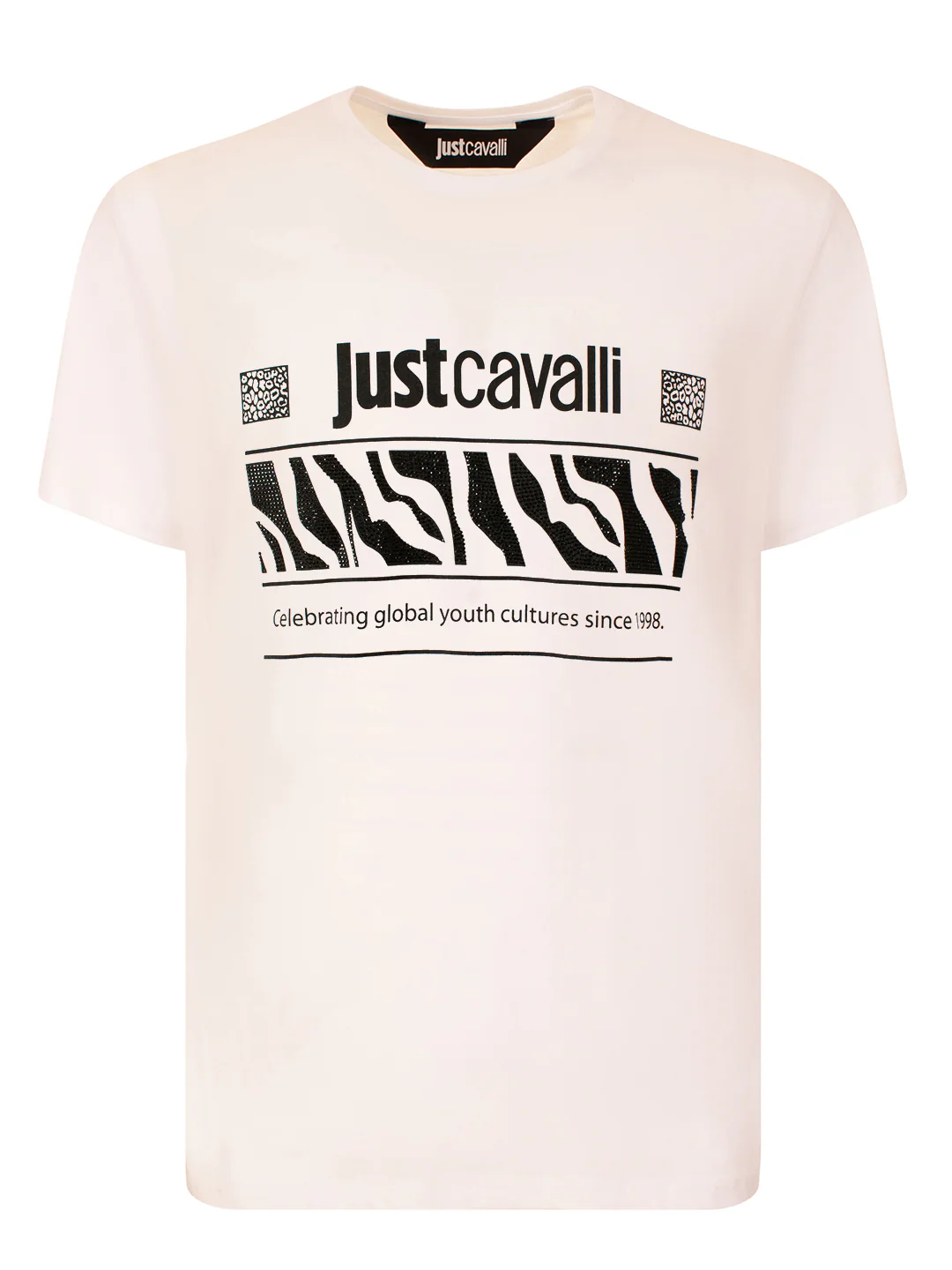 Just Cavalli White Fashion Logo Slim Fit Tshirt