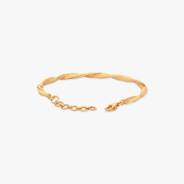 Twisted Flow Gold Bangle