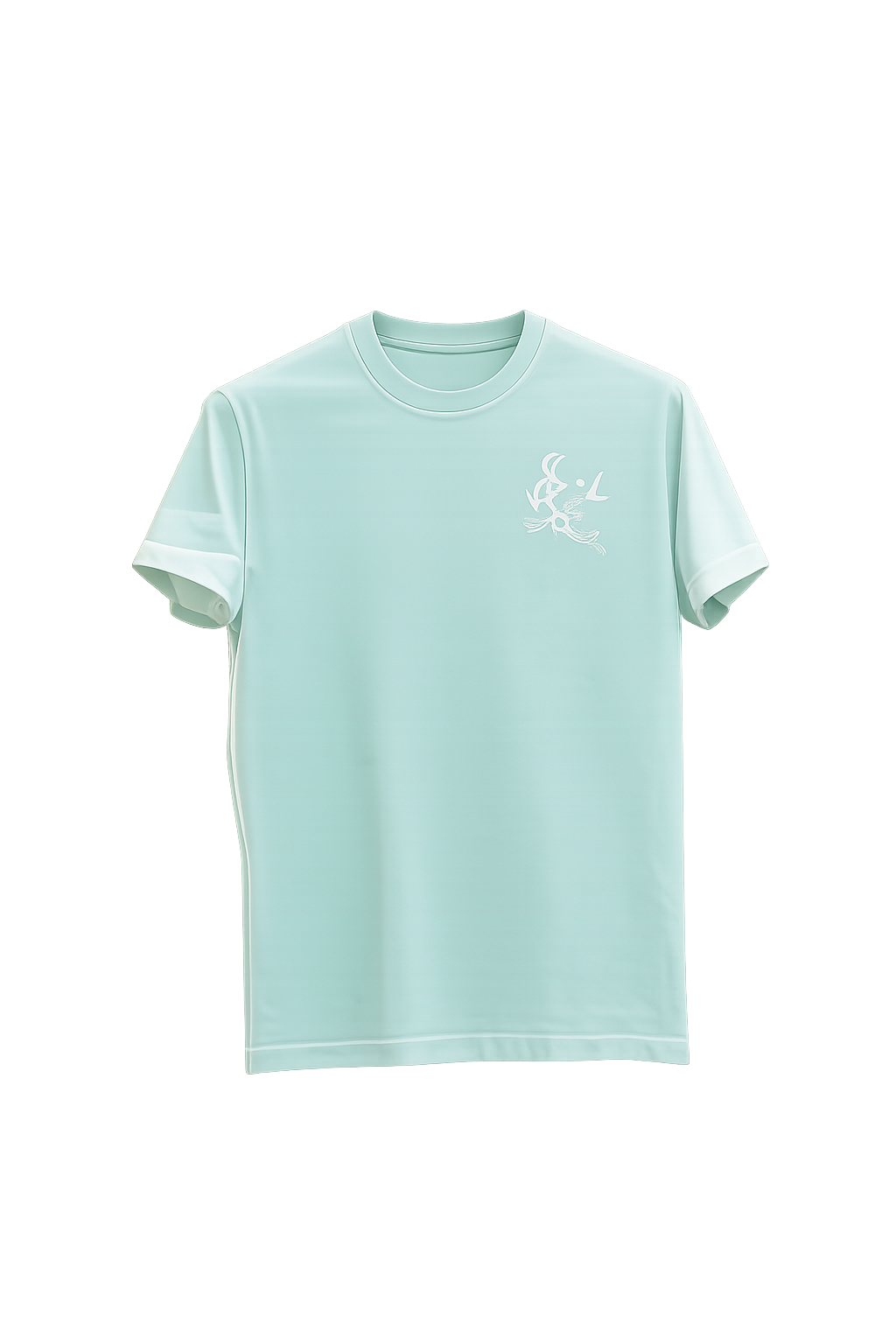 Bluorng Light Blue T-Shirt With A White Graphic Print