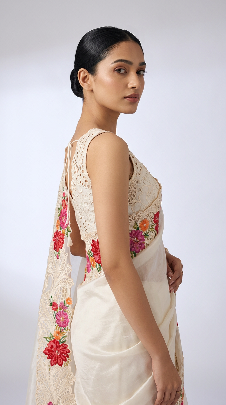 Blush Rosé Banarasi Silk Saree With Gold Zari Weave