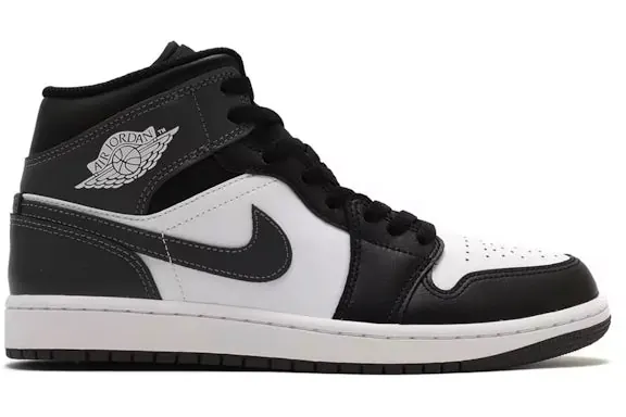 Jordan 1 Mid Black White Iron Grey