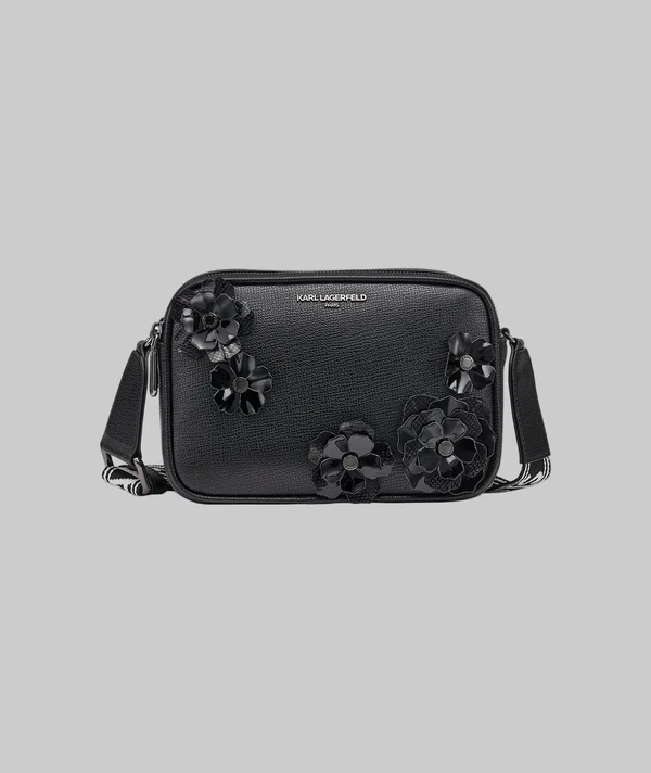 Karllagerfeld Maybelle Crossbody Camera Bag With Flowers Black