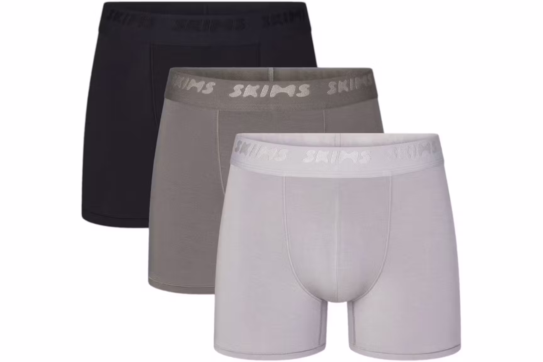 SKIMS Men's 3" Stretch Boxer Brief (3 Pack) Gunmetal Multicolor
