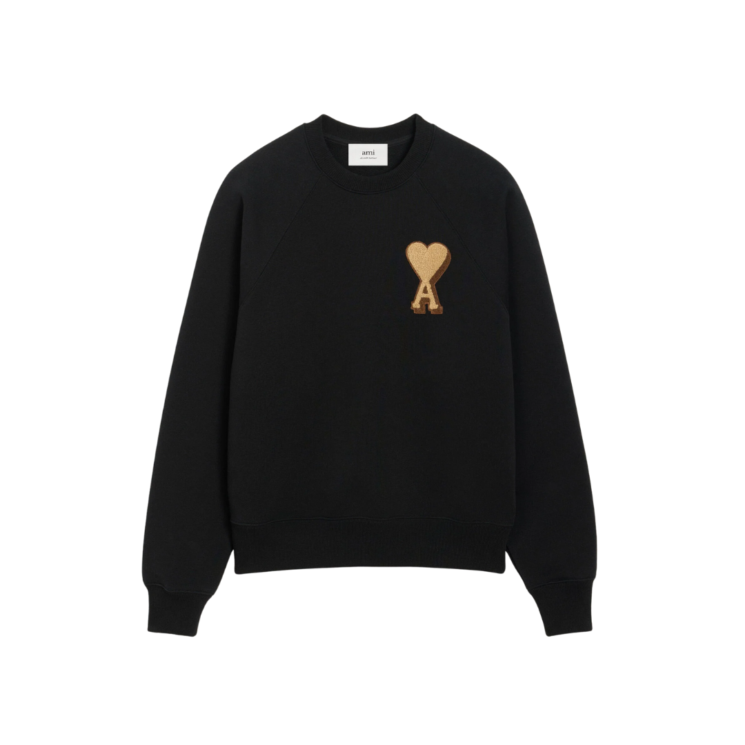 Black Cotton Ami De Coeur Sweatshirt Ami De Coeur Sweatshirt In Heavy Loopback Cotton Fleece