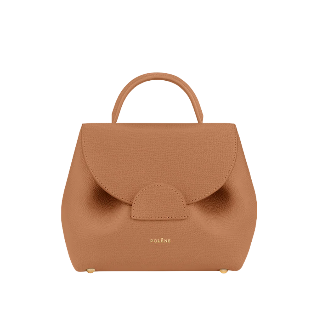 PolèNe NuméRo Un Nano Bag In Textured Sandalwood Calf Leathe