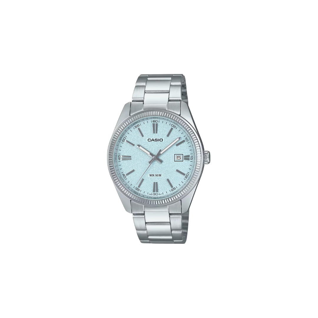 Casio Enticer Analog Light Blue Dial Quartz Mtp-1302da-2a2v Stainless Steel Watch