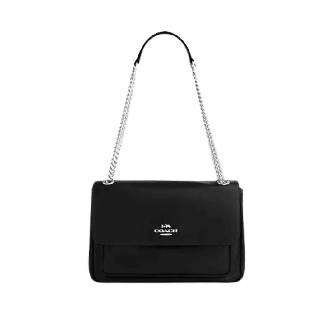 Elodie Crossbody Bag Crinkle Leather/Silver/Black