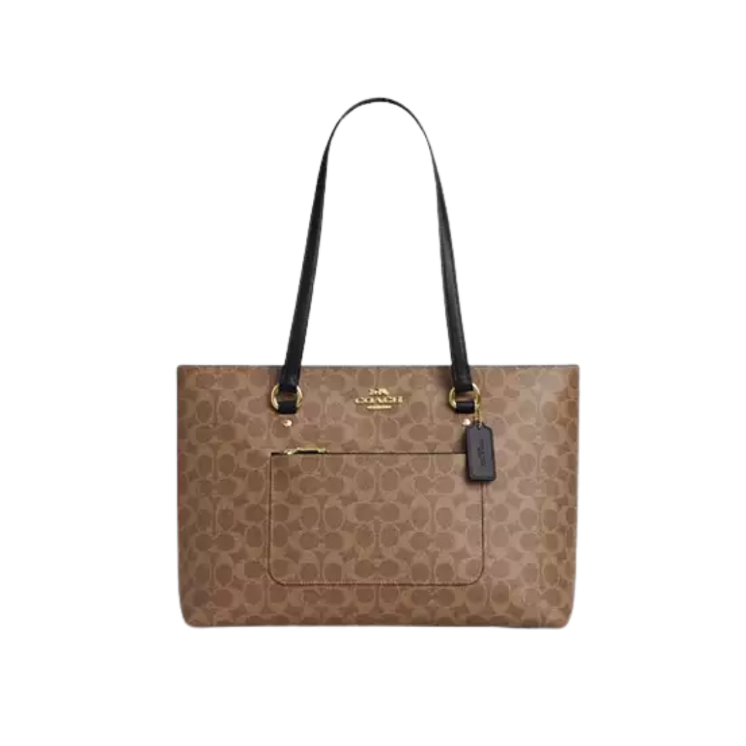 Station Tote Bag In Signature Canvas Signature Canvas/Gold/Tan/Black